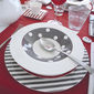 Assiette plate à rayures gris en porcelaine 29cm