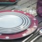 Assiette dessert à rayures gris en porcelaine 22cm