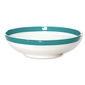 Assiette creuse filet turquoise en porcelaine 20cm