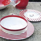 Assiette creuse filet rouge en porcelaine 20cm