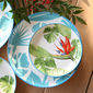 Assiette plate en porcelaine décor tropical 25cm