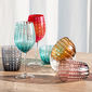 Verre à vin en verre soufflé bouche bleu turquoise 40cl