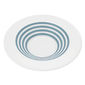 Assiette creuse à rayures bleu jean en porcelaine 24cm