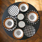 Assiette plate en porcelaine fleur noire 23cm