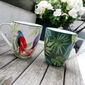 Mug en porcelaine décor exotique blanc 50cl