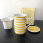 Tisanière rayures jaune en porcelaine 25cl