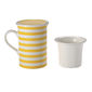 Tisanière rayures jaune en porcelaine 25cl