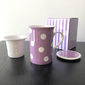 Tisanière à pois violet en porcelaine 25cl