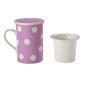 Tisanière à pois violet en porcelaine 25cl