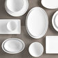 Plat ovale creux en porcelaine 25x17cm