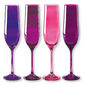 Flûtes à champagne en verre rose 19cl - Lot de 4