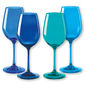 Verres à vin en verre bleu 35cl - Lot de 4
