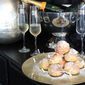 Assiette de présentation en verre couleur champagne 33cm