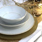 Assiette de présentation en verre couleur champagne 33cm