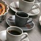 Paire-tasse à café en grès gris foncé 10cl