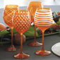 Verres à vin taillés couleur orange 35cl - Lot de 4