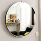 Miroir rond en métal couleur gris 51cm