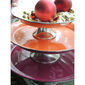 Assiette sur pied en aluminium couleur ivoire 20cm