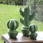 Cactus vert décoratif en céramique 14cm