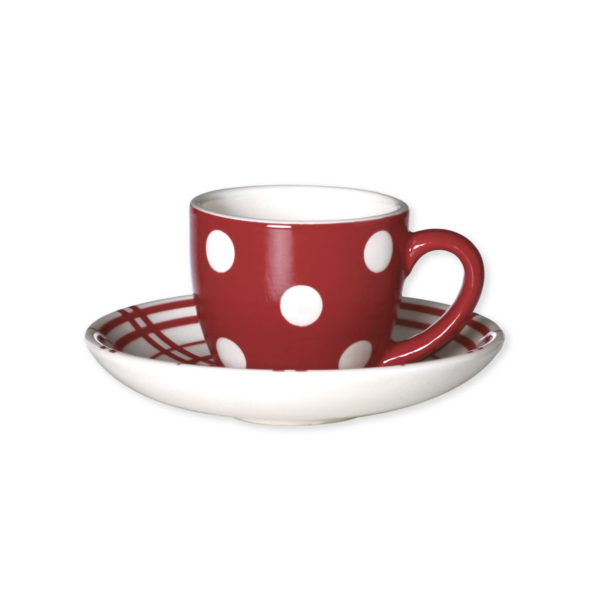  Tasse   expresso  rouge  pois en c ramique 8cl Bruno Evrard