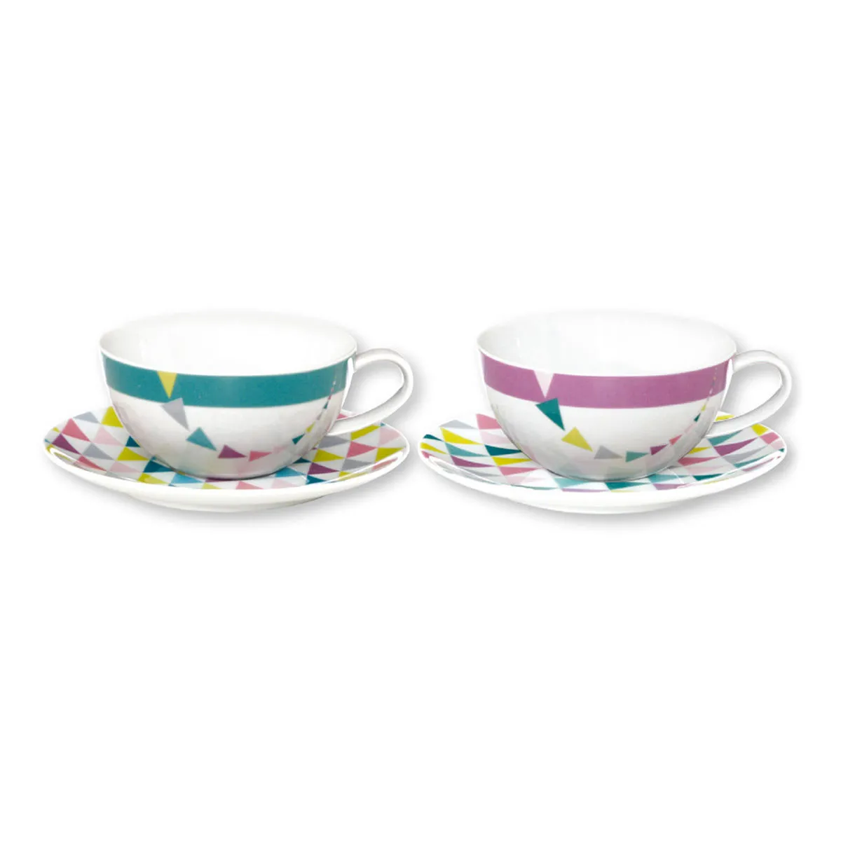 bruno evrard Coffret de 6 Tasses à Thé et soucoupes colorées - Vaisselle Tendance