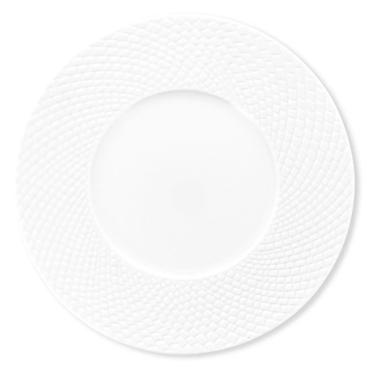 Assiette en porcelaine blanche à motifs design - 29cm - Bruno Evrard