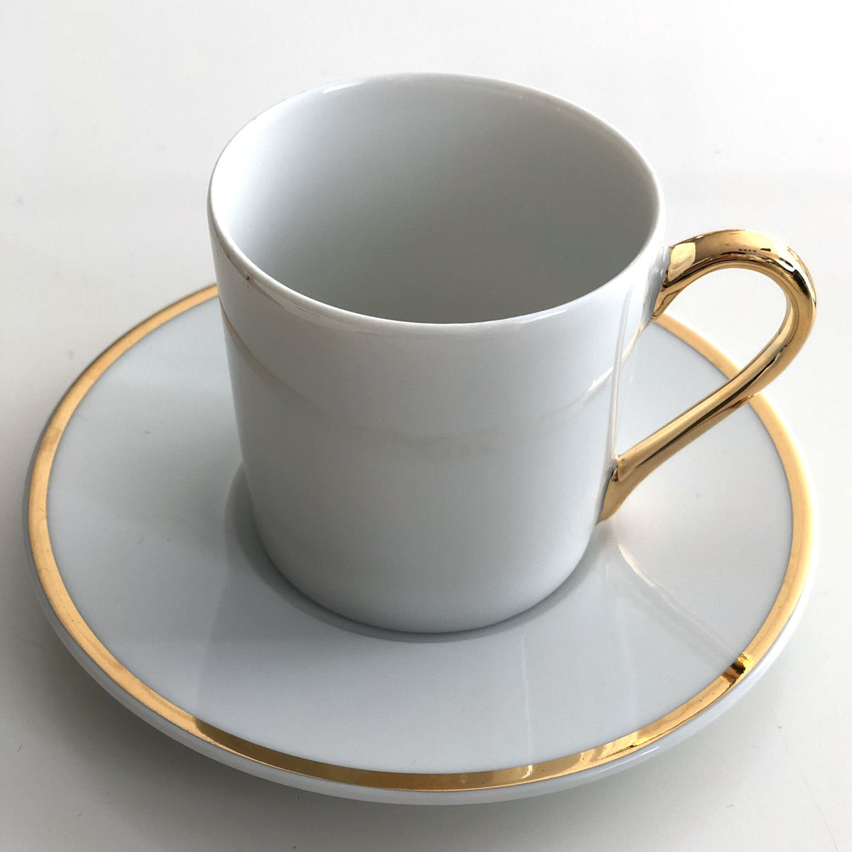 Tasse à café en porcelaine blanche filet or 12cl - RITZ ...