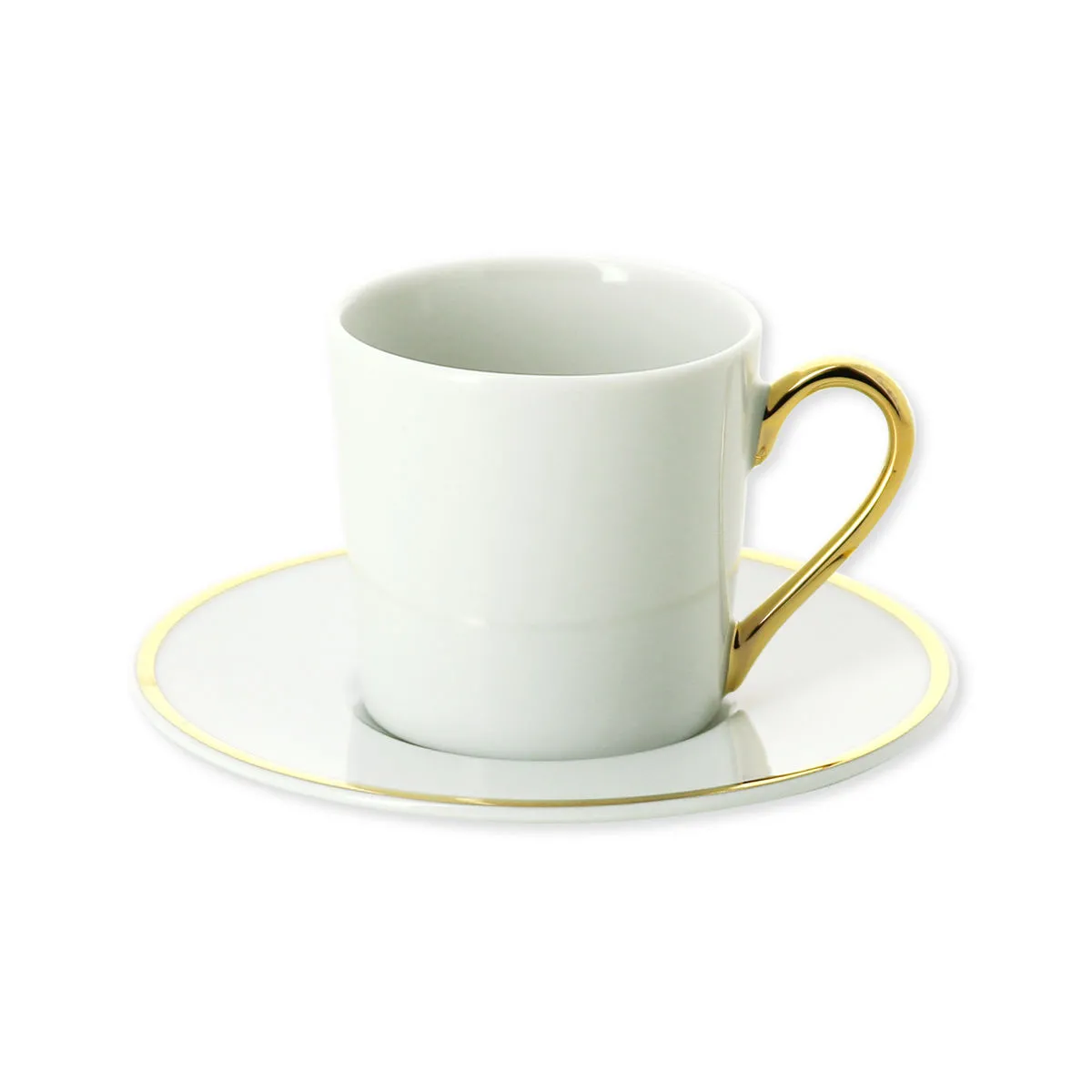 Service a thé en porcelaine blanche et dorée