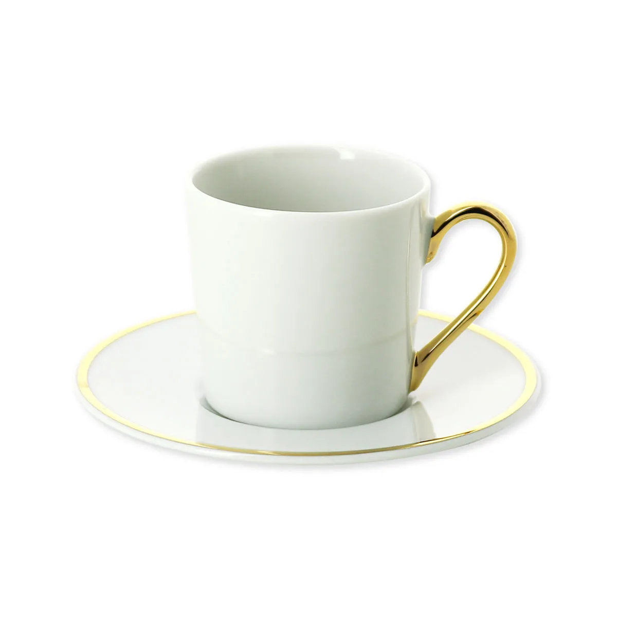 Tasse café en porcelaine blanche filet or 12cl - RITZO - Bruno Evrard