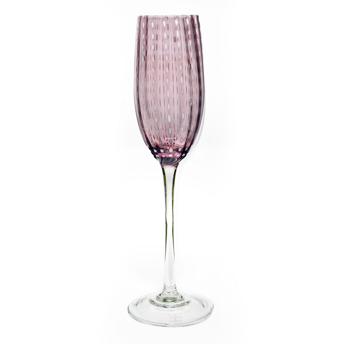 Flûte à champagne en verre rose, flûtes CARNIVAL Bruno Evrard