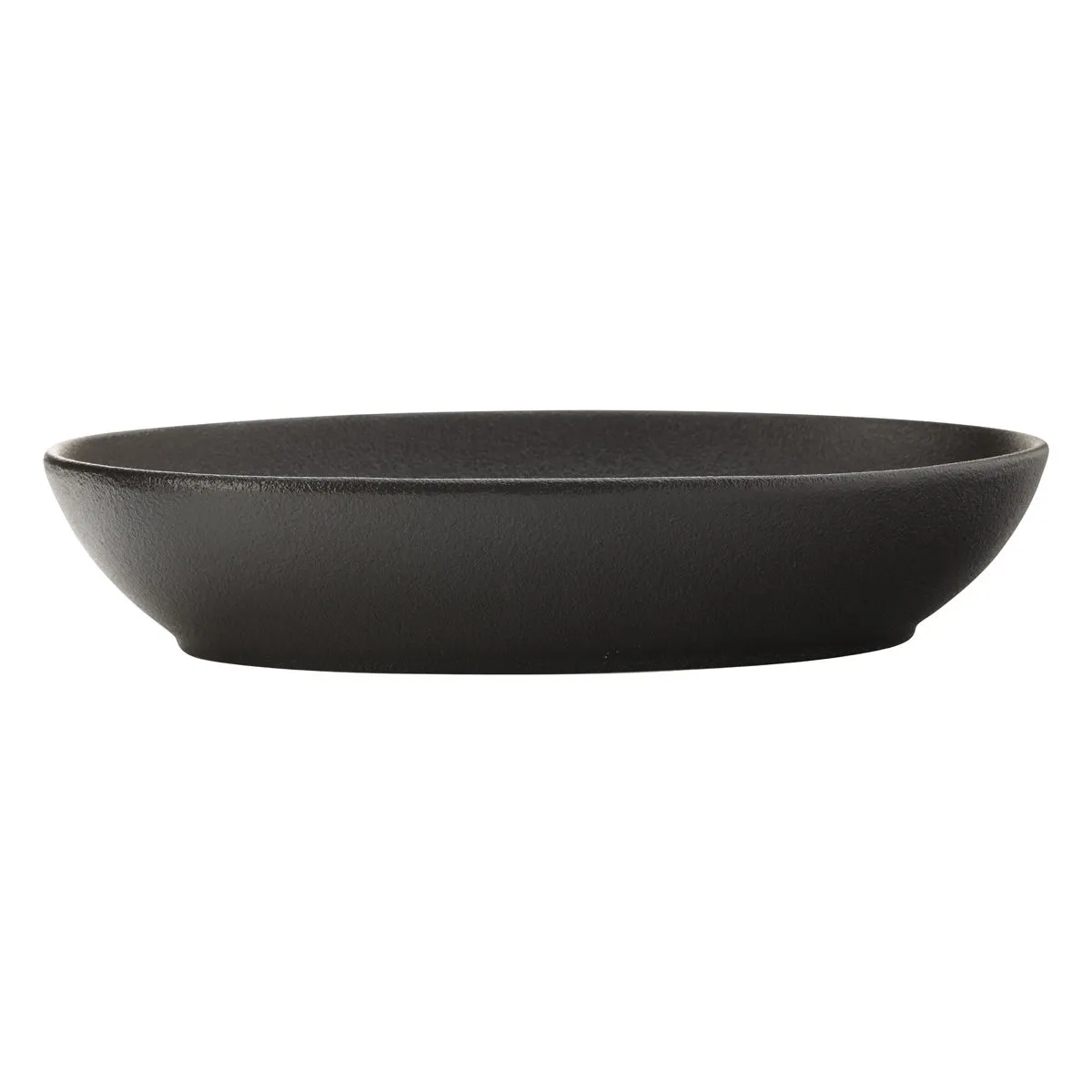 bruno evrard Plat ovale creux noir en porcelaine - CAVIAR 30x20cm