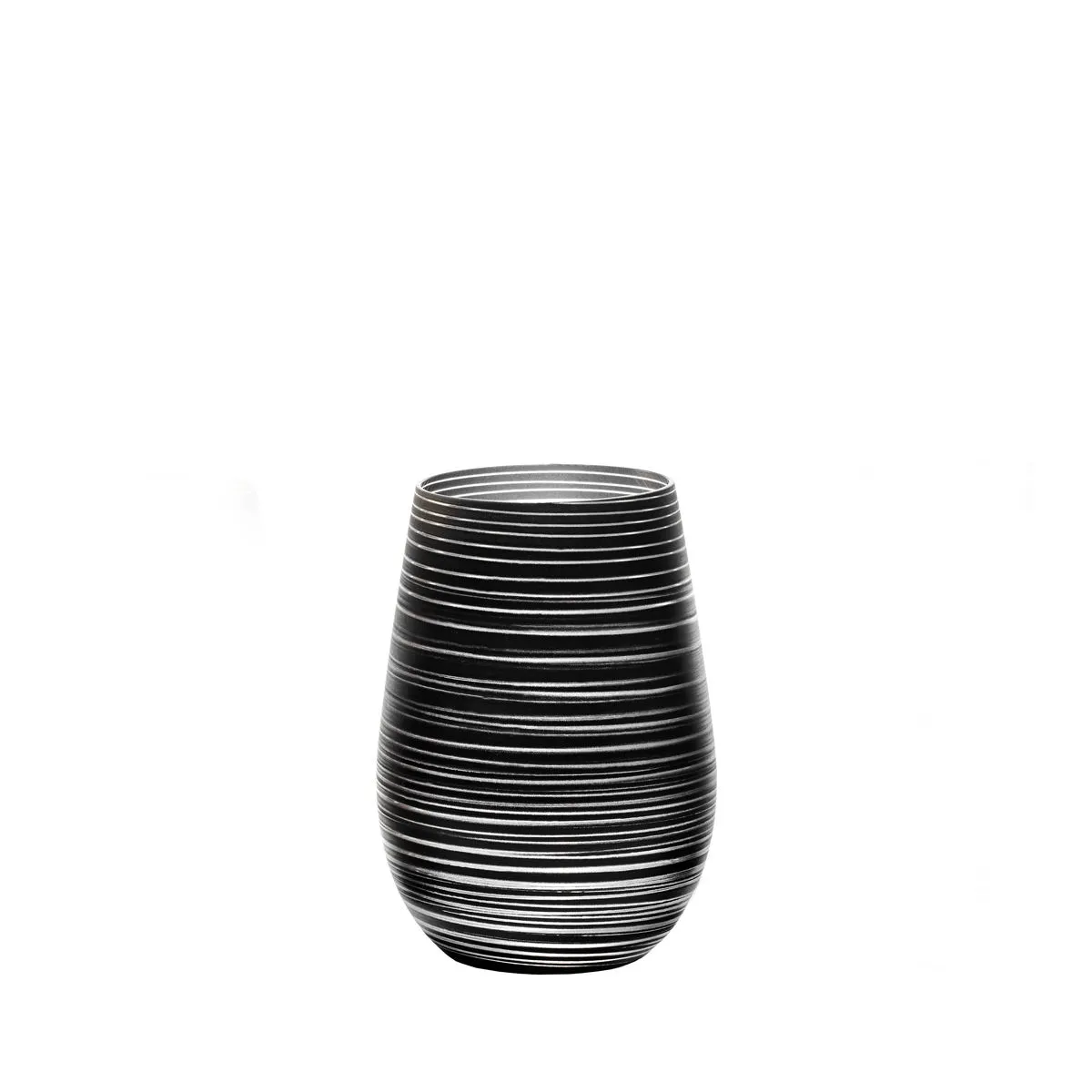 bruno evrard Gobelet TORNADO NOIR ET ARGENT de 45cl en verre coloré