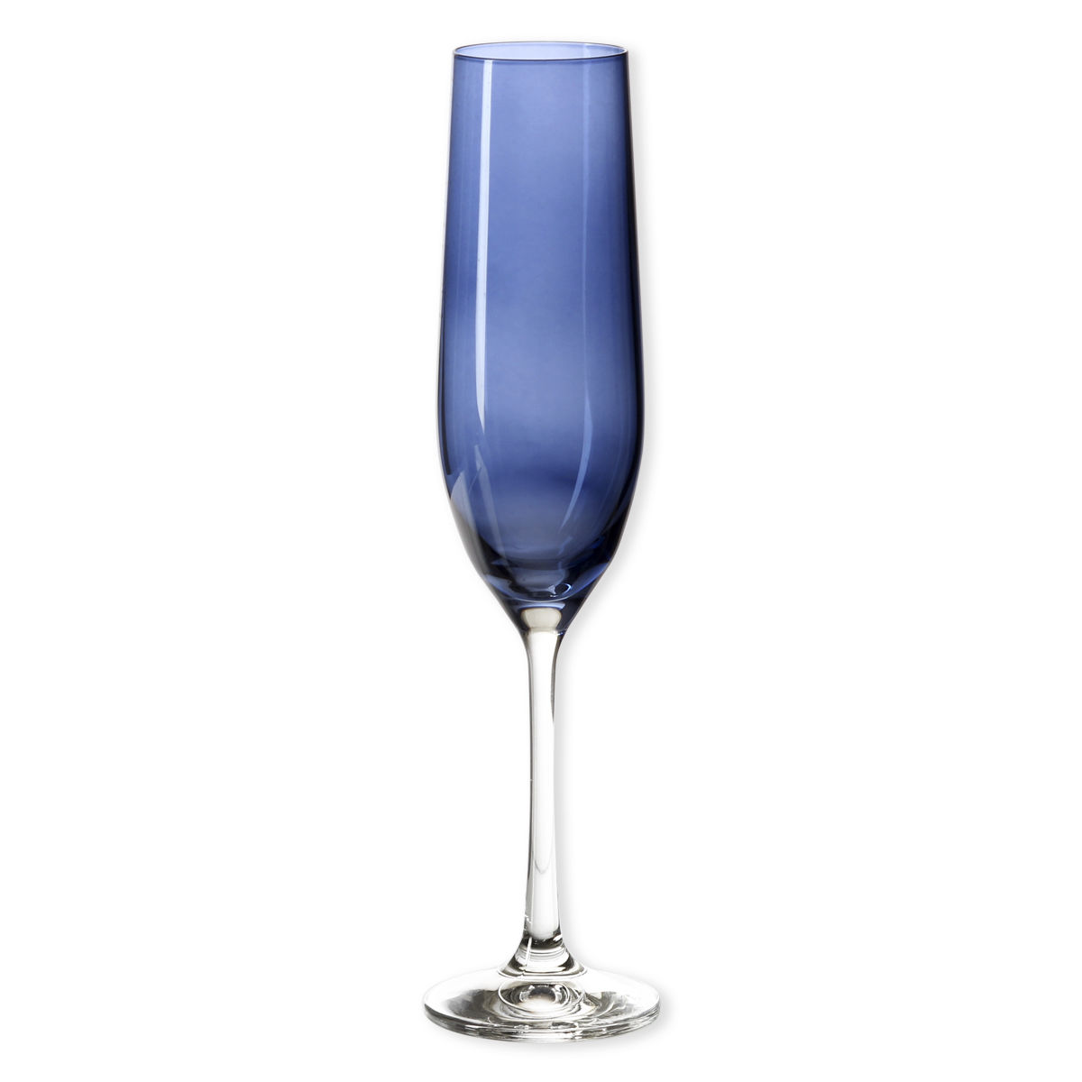 Flûte à champagne en verre bleu KAD Flûtes design Bruno Evrard