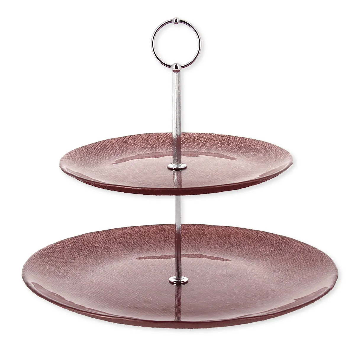 bruno evrard Serviteur à gâteaux 2 étages en verre rose - DAMIA