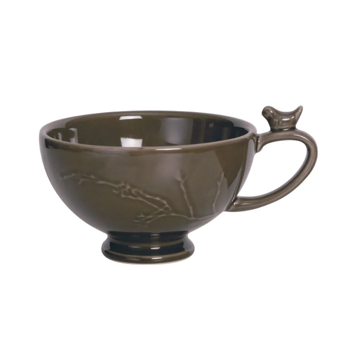 bruno evrard Bol jumbo taupe en faïence 50cl - Bol Oiseaux