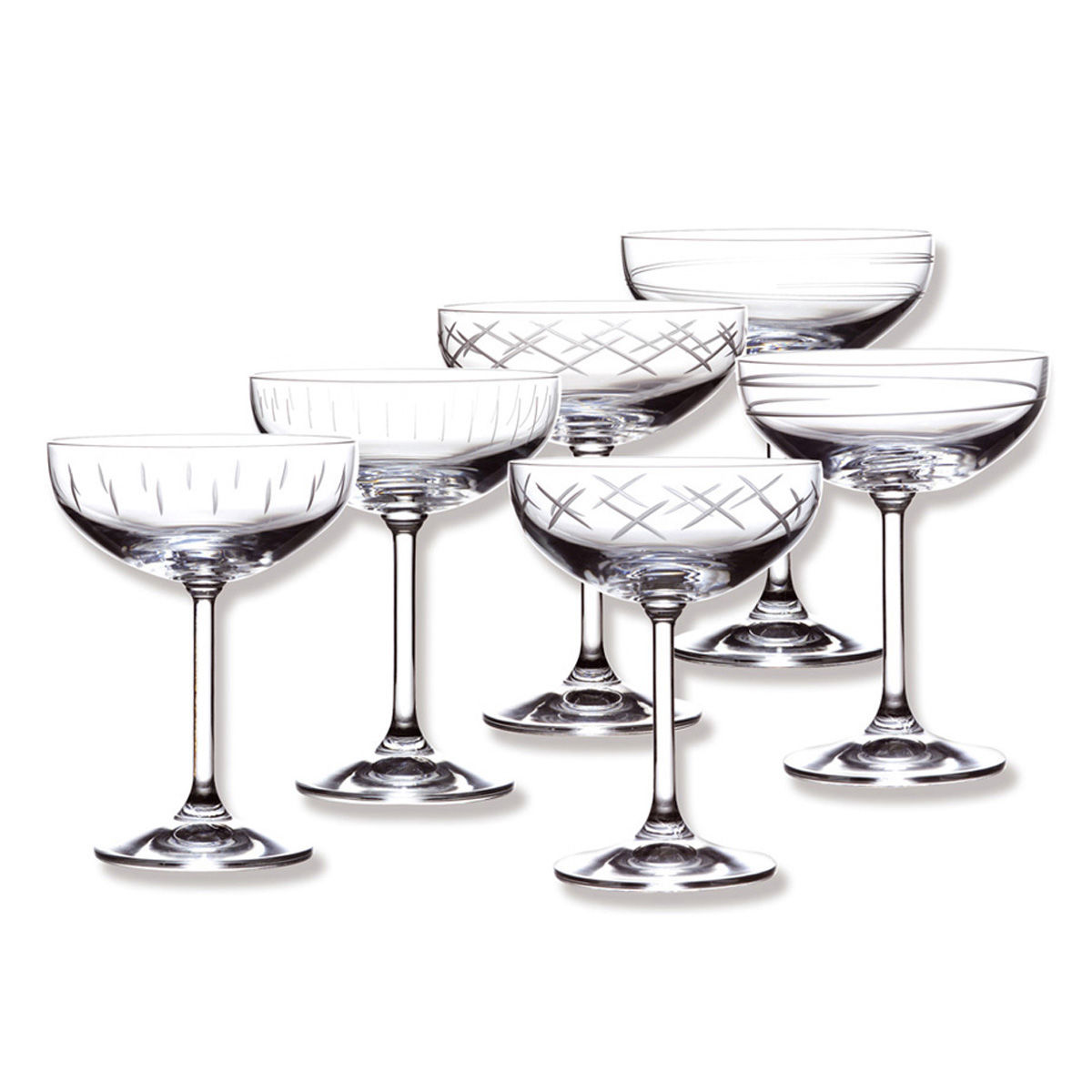 Coupes à champagne cristallin taillé coupes design Bruno Evrard