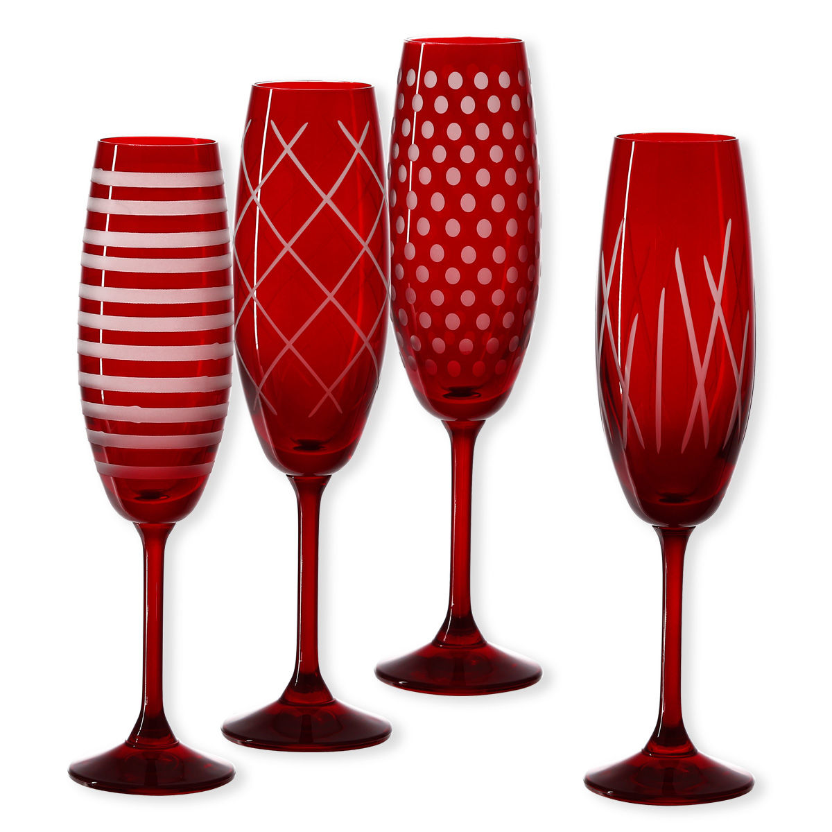 Flûtes à Champagne en Verre Rouge Verrerie Design Bruno Evrard
