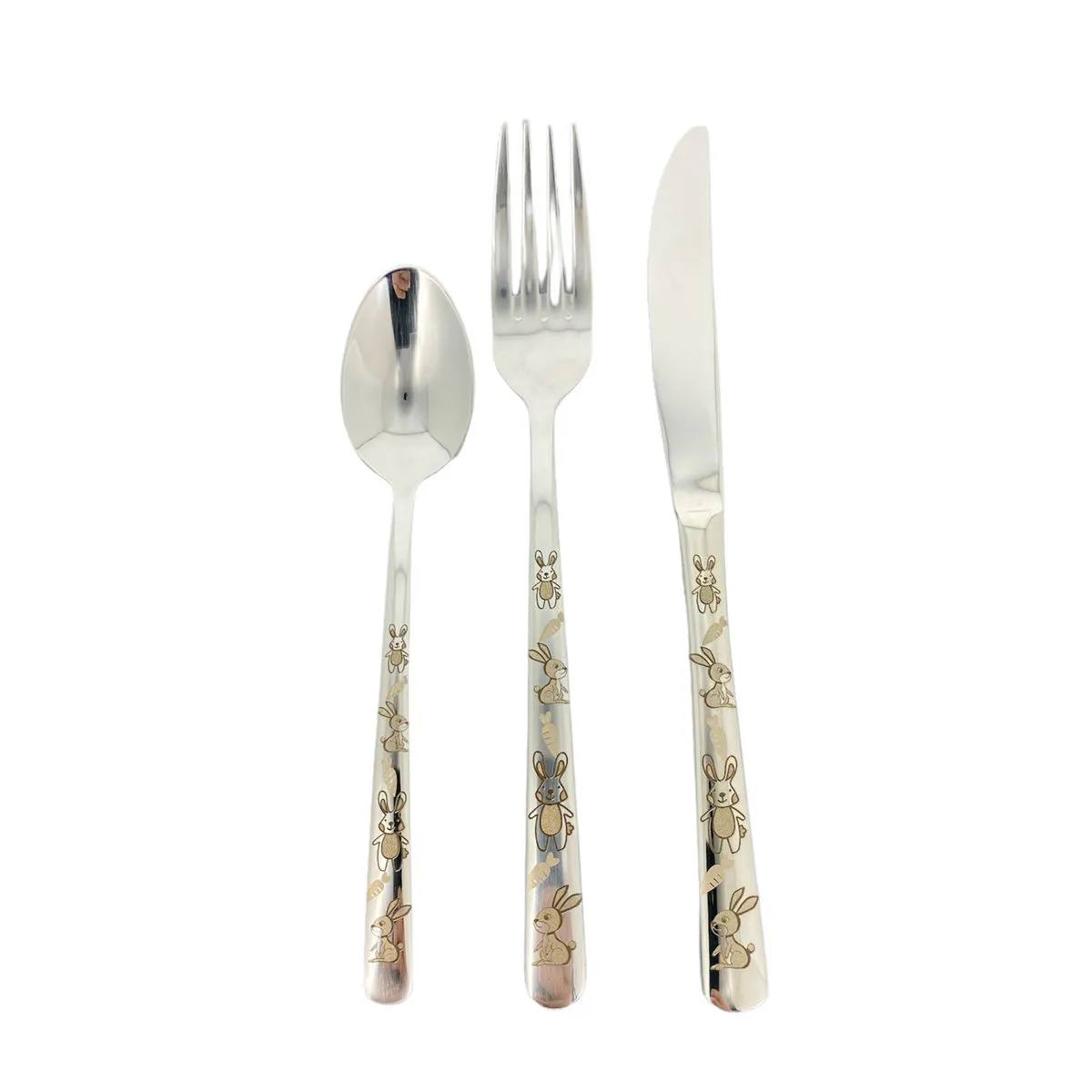 bruno evrard Couverts pour enfants en inox NUAGE décor Lapin