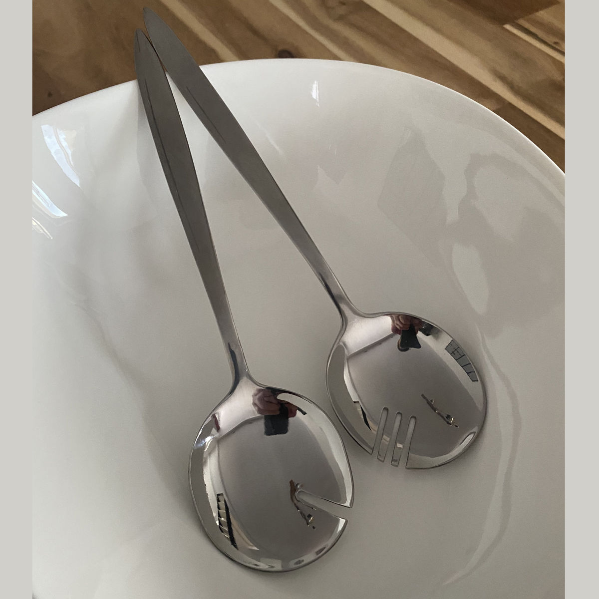 Couverts à salade en acier inoxydable vintage des années