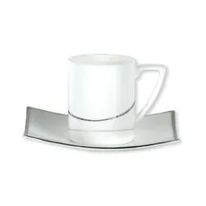 Tasse café en porcelaine blanche filet or 12cl - RITZO - Bruno Evrard