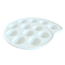 Assiette à escargots 12 trous en porcelaine 24,4x22,5cm Assiette à escargots 12 trous en porcelaine 24,4x22,5cm