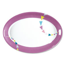 Plat ovale en porcelaine motifs graphiques 39x27cm Plat ovale en porcelaine motifs graphiques 39x27cm