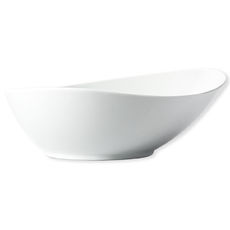 Saladier blanc asymétrique en porcelaine 26cm Saladier blanc asymétrique en porcelaine 26cm