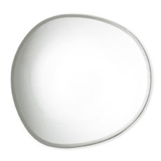 Assiette plate blanc/argent asymétrique en porcelaine 28cm Assiette plate blanc/argent asymétrique en porcelaine 28cm