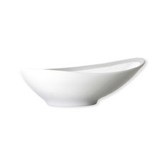 Assiette creuse blanc/argent asymétrique en porcelaine 20cm Assiette creuse blanc/argent asymétrique en porcelaine 20cm