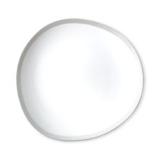 Assiette dessert blanc/argent asymétrique en porcelaine 22cm Assiette dessert blanc/argent asymétrique en porcelaine 22cm