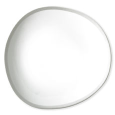 Plat blanc/gris asymétrique en porcelaine 32x30cm Plat blanc/gris asymétrique en porcelaine 32x30cm