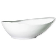 Saladier blanc/gris asymétrique en porcelaine 26cm Saladier blanc/gris asymétrique en porcelaine 26cm