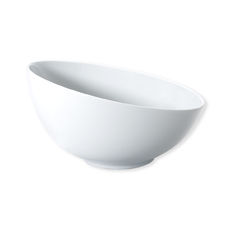 Saladier oblique blanc en porcelaine 23cm