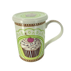 Tisanière verte en porcelaine avec filtre inox 30cl Tisanière verte en porcelaine avec filtre inox 30cl